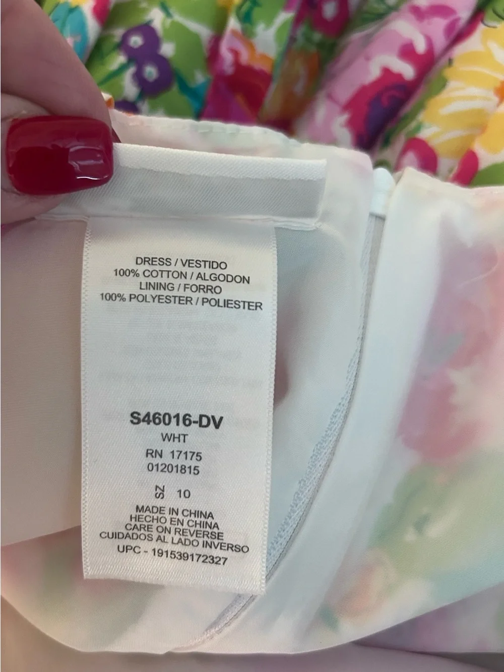 Bonnie Jean White Floral Sundress with Pink, Yellow & Green Accents   Size 10
